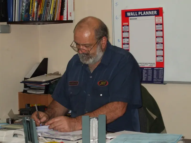 Kevin Falconbridge at his desk